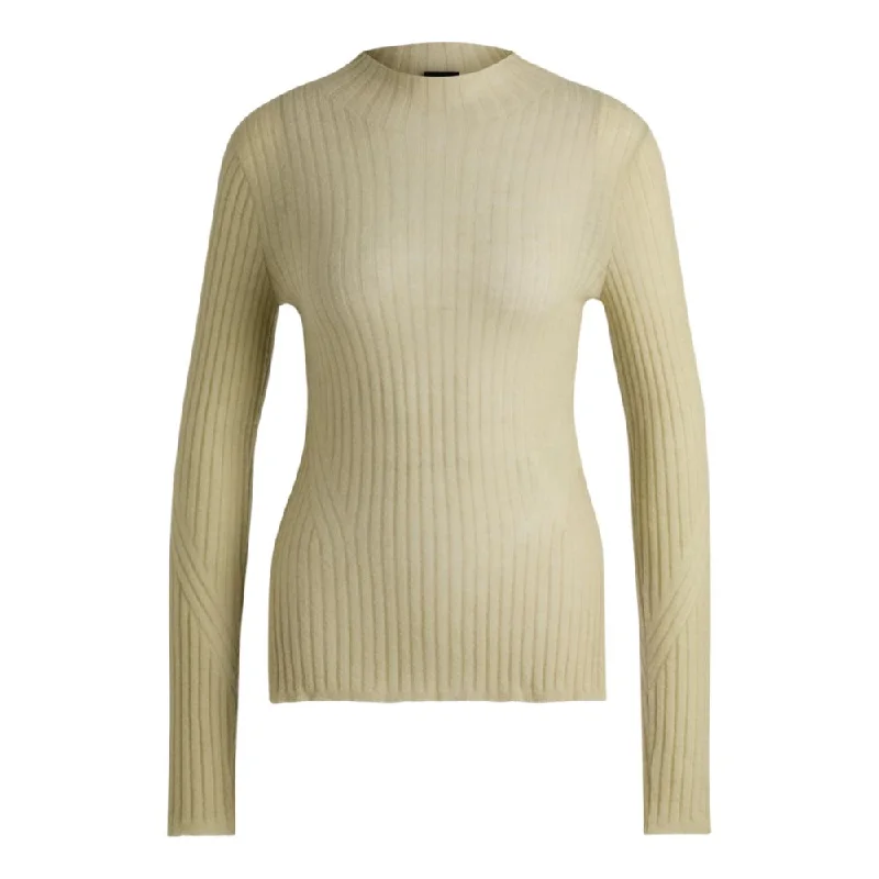 Wool-blend slim-fit sweater with side slits